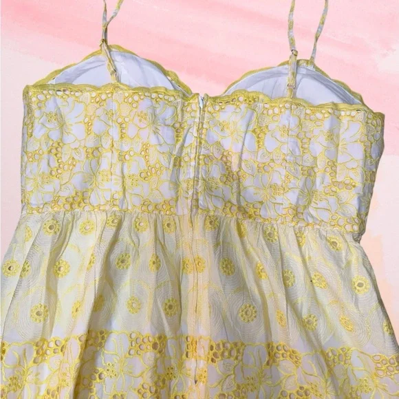 Lilly Pulitzer NWT Women’s Kyla Maxi Dress in St. Tropez Yellow Garden Eyelet - Picture 8 of 15